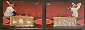 Carl YASTRZEMSKI Kevin YOUKILIS 2010 Topps Sterling Relic Booklet 8/10 Jersey # - Picture 1 of 7