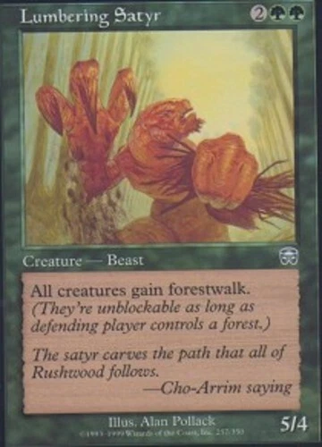 MTG - Lumbering Satyr - Mercadian Masques - NM, English Magic FLAT RATE SHIP - Image 1 of 1