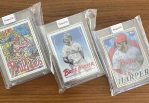2021 Topps Project 70 Bryce Harper Philadelphia Phillies. Artist Proof X3 Karten! - Bild 1 von 14