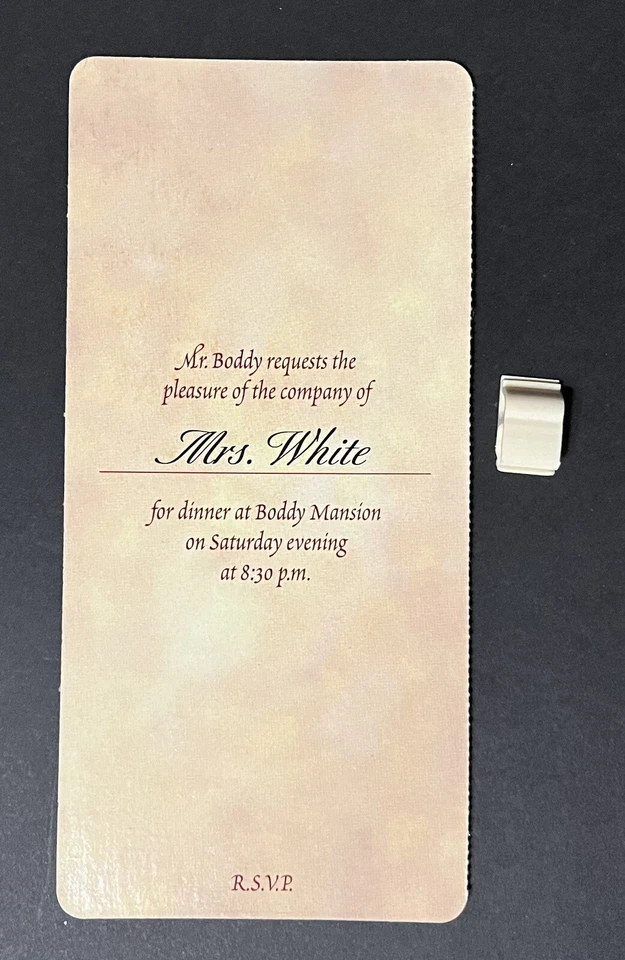 Pista 1998 50 aniversario repuesto señora blanca invitación y clip pieza Foto 1 de 1