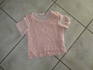 Super t-shirt ONLY taglia S (36) rosa con pizzo - Foto 1 di 2