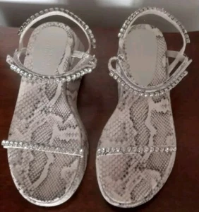 NEXT Platform Sandals UK6.5 Snakeskin Pattern Jewel Adjustable Ankle Strap New - Picture 1 of 20