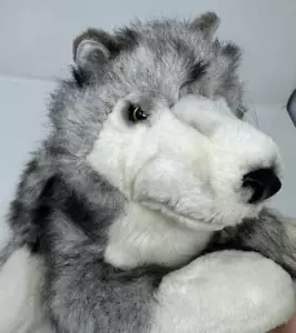 Folkmanis Folktails Timber Wolf Husky Full Body Realistic Hand Puppet Plush - Picture 1 of 8