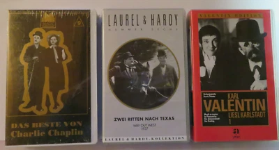 3 x VHS / Charlie Chaplin / Laurel & Hardy / Karl Valentin und Liesel Karlstadt - Bild 1 von 4