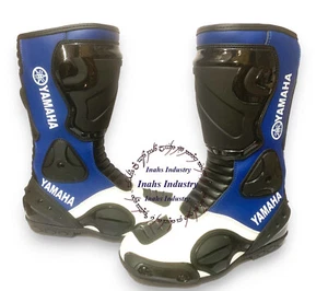 New Yamaha Motorbike Original Leather Shoes Riding Motorcycle Racing Boots - Picture 1 of 7