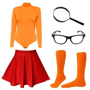 Halloween women's clothing, tight fitting jumpsuits, Skater Skirt,Socks - Picture 1 of 8