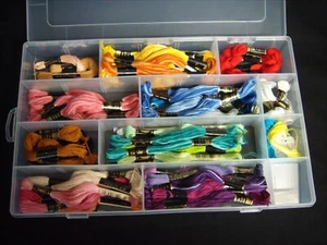 60+ Lot DMC Embroidery Floss Thread Carded Plastic Darice Case Organizer - Picture 1 of 10