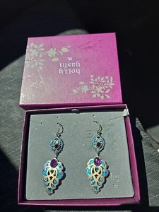 Schöne Vintage Holly Yashi blau lila Amethyst Niob Draht Ohrringe - Bild 1 von 5