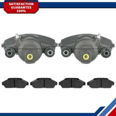 Pinzas de freno delanteras izquierda + derecha pastillas metálicas para Dodge Stratus 1995-2000 Foto 1 de 4