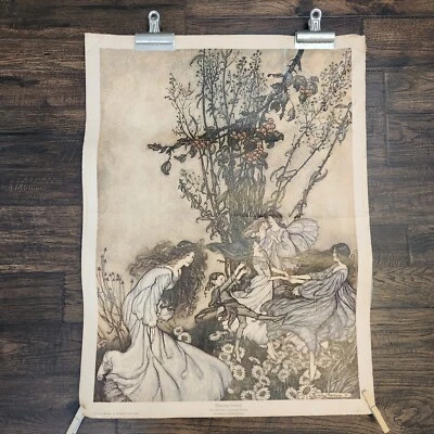 Vintage Portal Publications "Dancing Indeed" Arthur Rackham Litho Poster USA - Image 1 of 4
