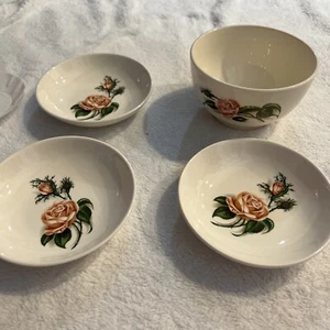 Set of 4 Vintage Universal Oven-Proof Ballerina "Moss Rose" Bowls - Picture 1 of 10