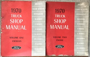 " FORD 1970 TRUCK SHOP MANUAL" VOLS 1-5 IN 4 PBS G+ ILLUSTRATED - Foto 1 di 2