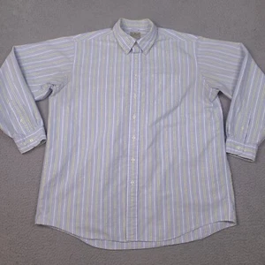 Vintage LL Bean Shirt Mens XLT Tall Blue White Striped Button Down Cotton - Picture 1 of 11