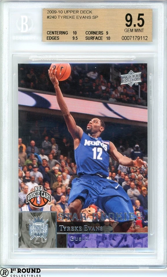 Tarjeta de novato Tyreke Evans RC BGS 9,5: 2009-10 Upper Deck impresión corta #240 Foto 1 de 3