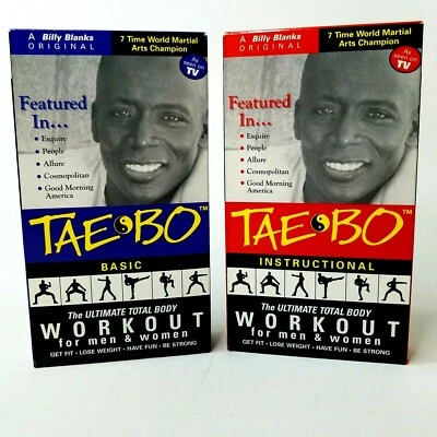 BILLY BLANKS Tae-Bo Workout VHS 1998 2-Tape Set Basic & Instructional Total Body - Image 1 of 3