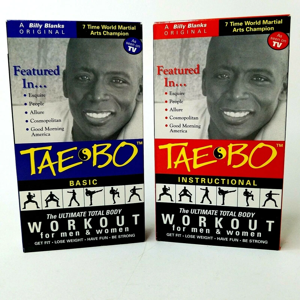 BILLY BLANKS Tae-Bo Workout VHS 1998 2-Tape Set Basic & Instructional Total Body - Image 1 of 3