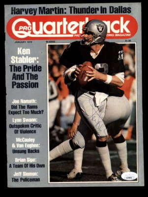 Ken Stabler JSA Autógrafo Vintage Firmado 1978 Pro Quarterback Cover Raiders Foto 1 de 2