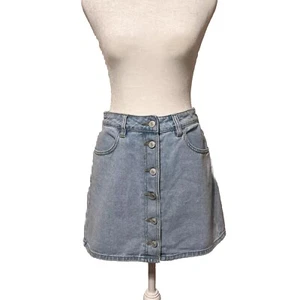 Pacsun Jean Mini Skirt Button Front Denim Y2K Festival Grunge Preppy Size 27 - Picture 1 of 7