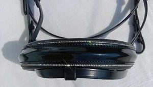 Adams-Tack Reithalfter aus Lackleder / Bling Crystal Paspel nur - Bild 1 von 1