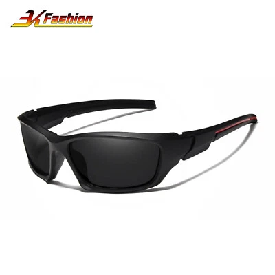 3K FASHION Sonnenbrille 768 Premium Biker Brille Männer Cool UV400 TR90 Schwarz