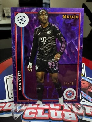 2023-24 Topps Merlin Uefa Club Competitions Mathys Tel Purple /15 - #46 - Image 1 of 2
