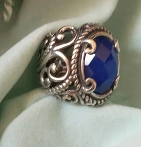 Carolyn Pollack Relios Blue Lapis Doublet Gemstone Sterling Ring Size 5 NIB - Picture 1 of 13