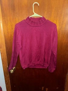 Ovis Womens Petite Burgundy Pink Cropped 100% Silk Sweater Size MP - Picture 1 of 8