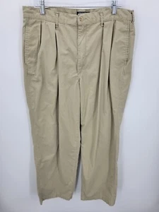 Pantalones Polo Ralph Lauren Para Hombre 36x34 Tanque Caqui Plisado Negocios Preppy Carrera - Imagen 1 de 8