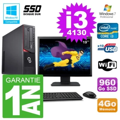 PC Fujitsu Esprimo E720 E85+Dt Pantalla 19'' i3-4130 RAM 4Go 960 Go SSD Wifi W7 - Imagen 1 de 4