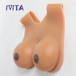 IVITA DD Cup Silikonbrüste Fake Boobs Brustpanzer Crossdresser Braun Boobs - Picture 1 of 11