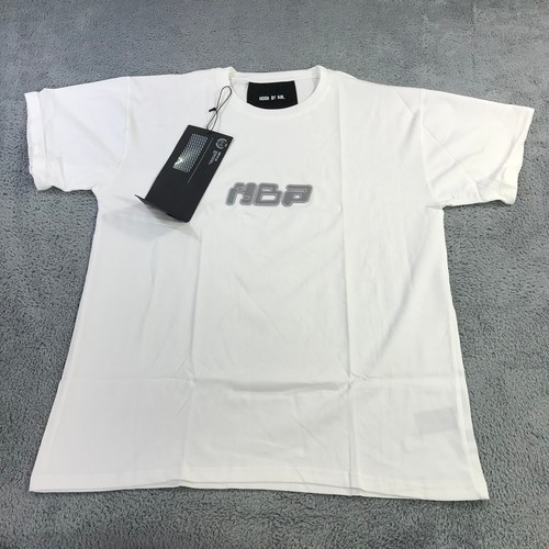 HBA (HOOD BY AIR) HBA Shirt Uomo Extra Large Spell Out Hood By Air Tee Bianco Grigio Streetwear dsf34