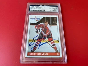 Scott Stevens Devils 1985 Topps Card #62 Signed Auto PSA/DNA ENCAPSULATED - Picture 1 of 2