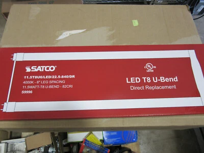Satco S9996 LED U-Bend 11.5T8U6/LED/22.5-840/DR Lamps 4000K 6" Leg NEW!!! in Box - Image 1 of 3