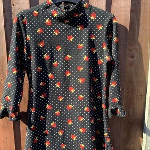 Ladies Stunning Motel Black Strawberry Dress - Size M 32-34” bust - In VGC - Picture 1 of 4