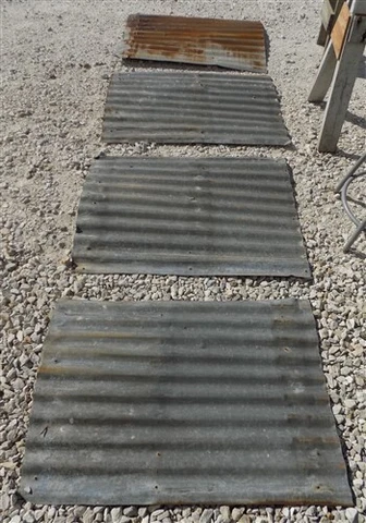 4 Galvanized Tin Sheets, Roof Ceiling Sink Backsplash, Architectural Salvage A23 Cover