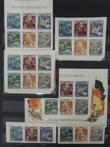 DDR Germania 1955 Friedrich Engels serie completa 20 x francobolli imperforati MNH - Foto 1 di 3