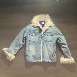 BDG Melanie Faux Fur Denim Jacket Size L - Picture 1 of 9