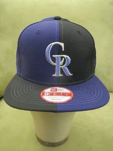 New Era Colo Rockies Púrpura y Negro Split Snapback Sombrero - Imagen 1 de 4