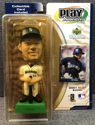 Camiseta deportiva local MLB Upper Deck Play Makers Ichiro Suzuki Bobblehead 2001 nueva Foto 1 de 2