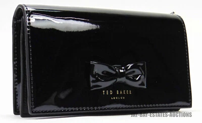 TED BAKER BAETIY BOW DETAIL CROSSBODY BAG PURSE ON A CHAIN PATENT LEATHER 274040 - Image 1 of 4