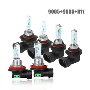 9005+9006+H11 Halogen Bulbs Combo Headlight Fog Light High Low Beam Kit 4200K - Picture 1 of 17