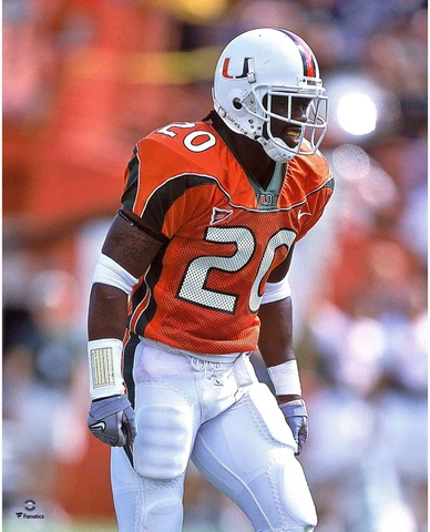 Ed Reed Miami Hurricanes Unsigned Defensive Stance 16x20 Photo Cover