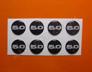 8 x Sticker Decal 3D 5.0 Resin Domed 14mm - Adhesive Vinyl Decal - Picture 1 of 1