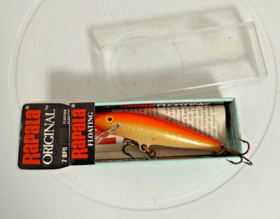 Vintage Rapala 7 GFR Floating Fishing Lure 2-3/4" 1/8oz Orange Gold - Image 1 of 4
