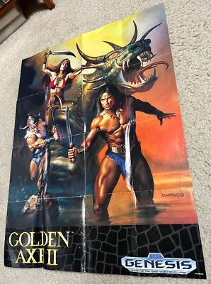 Golden Axe II Sega Genesis Authentic Game Poster Size 22" x 17" Inch, VINTAGE - Image 1 of 4