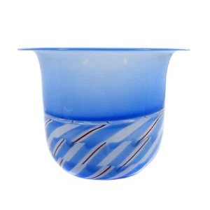 Kunstglasvase mit Farbeinschmelzungen, Trail Cane Twist, signiert Charlie Meaker - Picture 1 of 7
