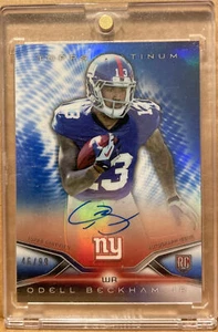 2014 Topps Platinum Odell Beckham Jr Blue Refractor Autograph Rookie RC /99 auto - Picture 1 of 2