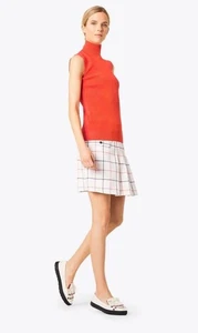 TORY BURCH Sport Tennis-Minirock weiß kariert Plissee Größe M - Bild 1 von 7