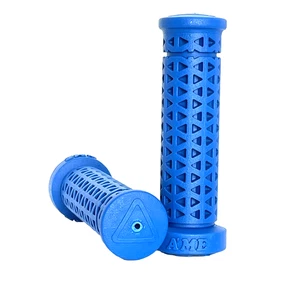 AME SOFT Zone Flangeless BMX MTB Bicycle Grips - Made in USA - BLUE - Picture 1 of 1