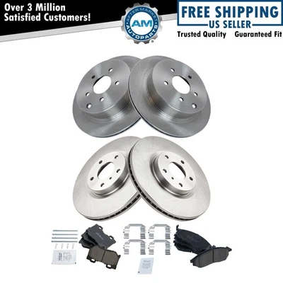 Front & Rear Brake Pad & Rotor Kit Ceramic Fits 2013 INFINITI M37 - Image 1 of 4
